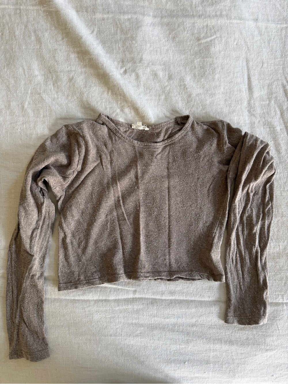 OZMA raw silk cropped long sleeve (M)